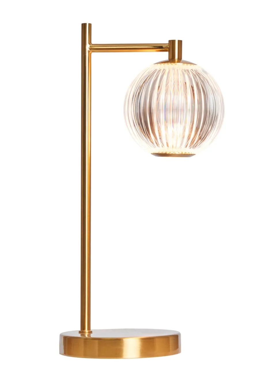 BHS Lighting Raeden LED Brass Acrylic Ball Table Lamp (35cm x 13cm)