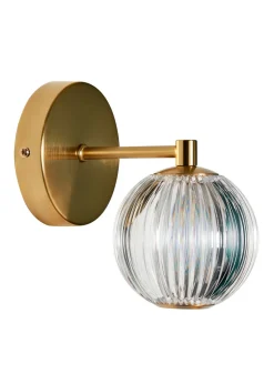 BHS Lighting Raeden LED Brass Acrylic Ball Wall Light (22cm x 11cm)