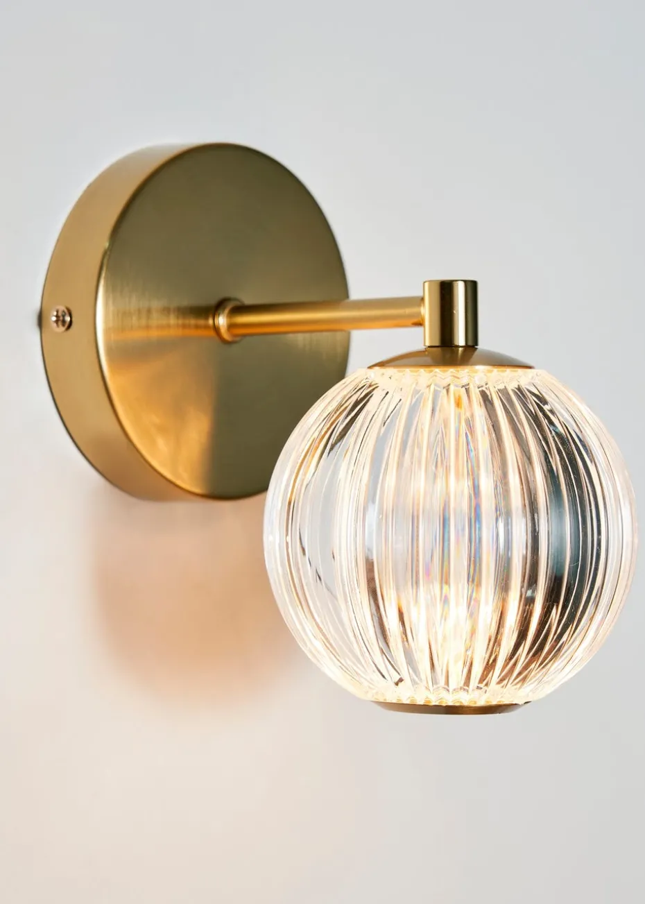 BHS Lighting Raeden LED Brass Acrylic Ball Wall Light (22cm x 11cm)
