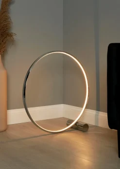BHS Lighting Serk LED Ring Floor Lamp Chrome (61cm x 61cm)