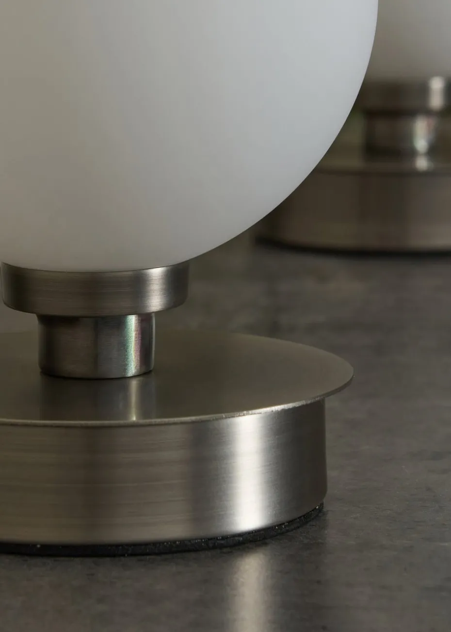 BHS Lighting Tobey Touch Table Lamp PAIR Pewter (18cm x 12cm)