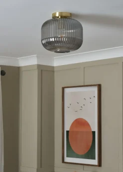 BHS Lyna Flush Ceiling 1 Light Brass (24cm x 24cm)