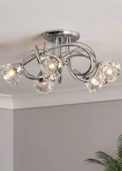 BHS Marianne Flush Ceiling 5 Light Chrome (20cm x 40cm)