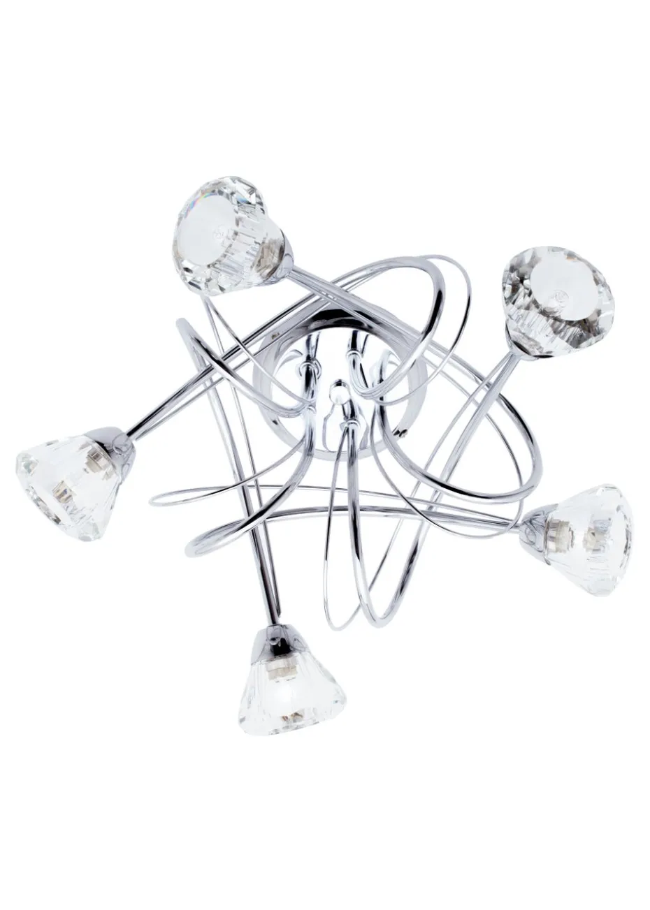 BHS Marianne Flush Ceiling 5 Light Chrome (20cm x 40cm)