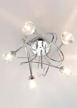 BHS Marianne Flush Ceiling 5 Light Chrome (20cm x 40cm)