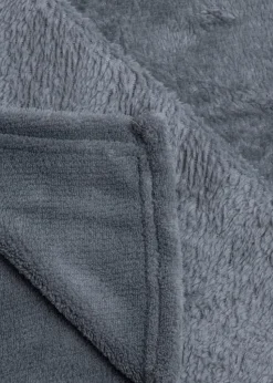 BHS Microfleece Charcoal Throw (140 x 180cm)