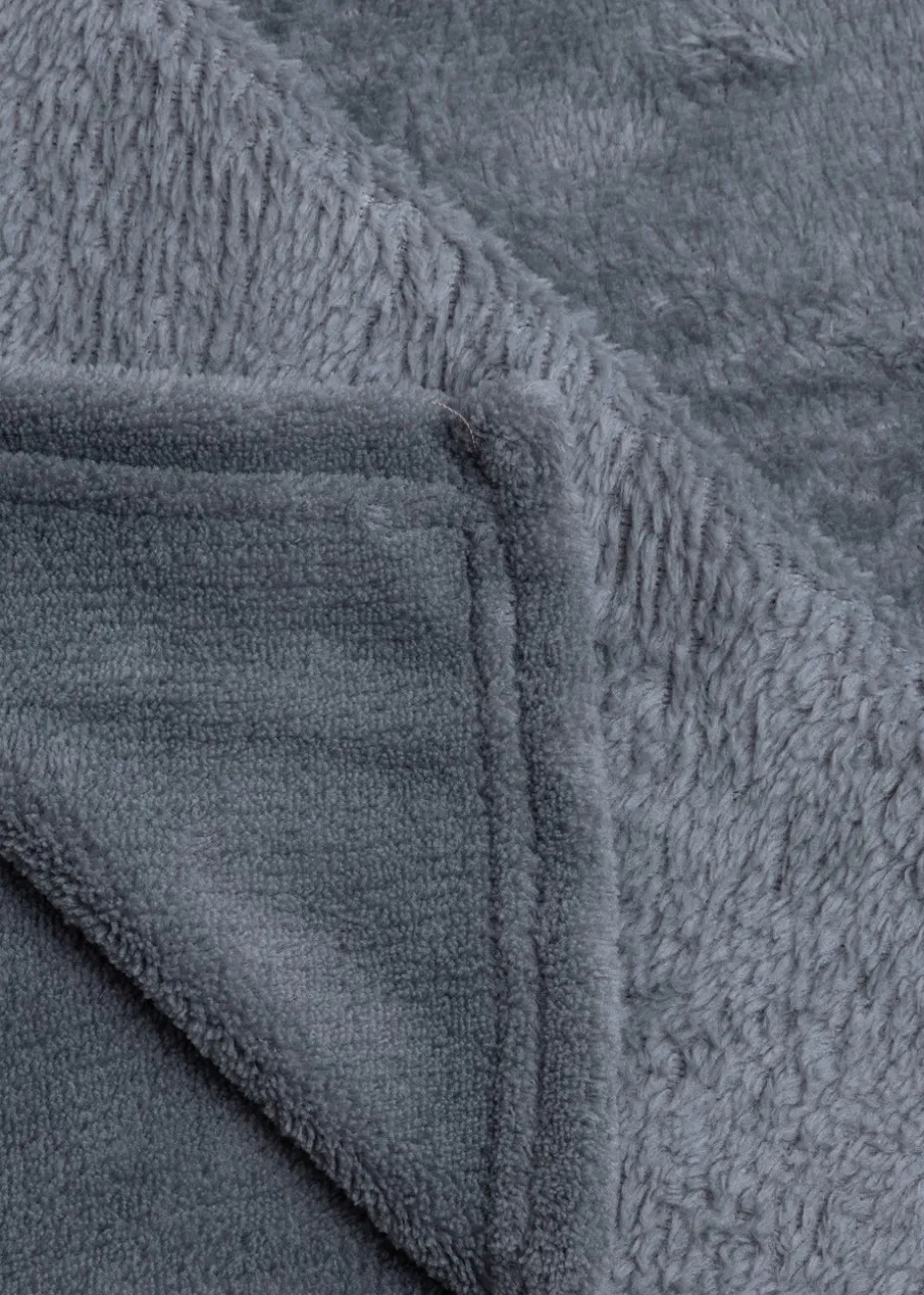 BHS Microfleece Charcoal Throw (140 x 180cm)