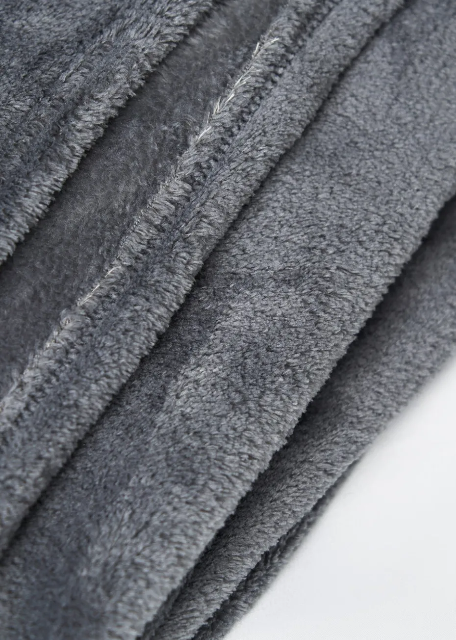 BHS Microfleece Charcoal Throw (140 x 180cm)