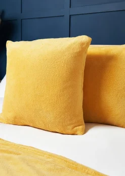 BHS Microfleece Ochre Cushion (45x45cm)