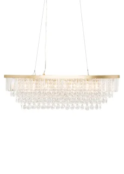 BHS Paladina 4 Light Oval Diner Bar Ceiling Light Satin Brass (Adjustable 40-125cm x 80cm)