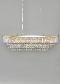 BHS Paladina 4 Light Oval Diner Bar Ceiling Light Satin Brass (Adjustable 40-125cm x 80cm)
