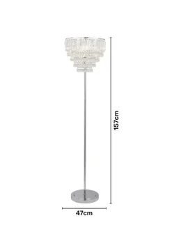 BHS Paladina Floor Lamp 3 Light Chrome (157cm x 47cm)