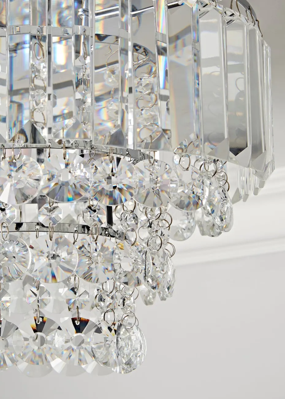 BHS Paladina Flush Ceiling 3 Light Chrome (26cm x 30cm)