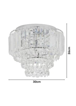 BHS Paladina Flush Ceiling 3 Light Chrome (26cm x 30cm)