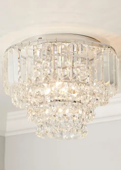 BHS Paladina Flush Ceiling 3 Light Chrome (26cm x 30cm)
