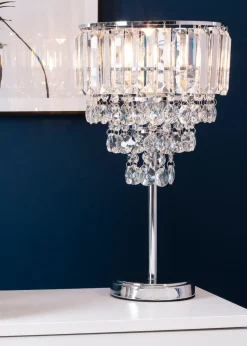 BHS Paladina Table Lamp Chrome (45cm x 24cm)