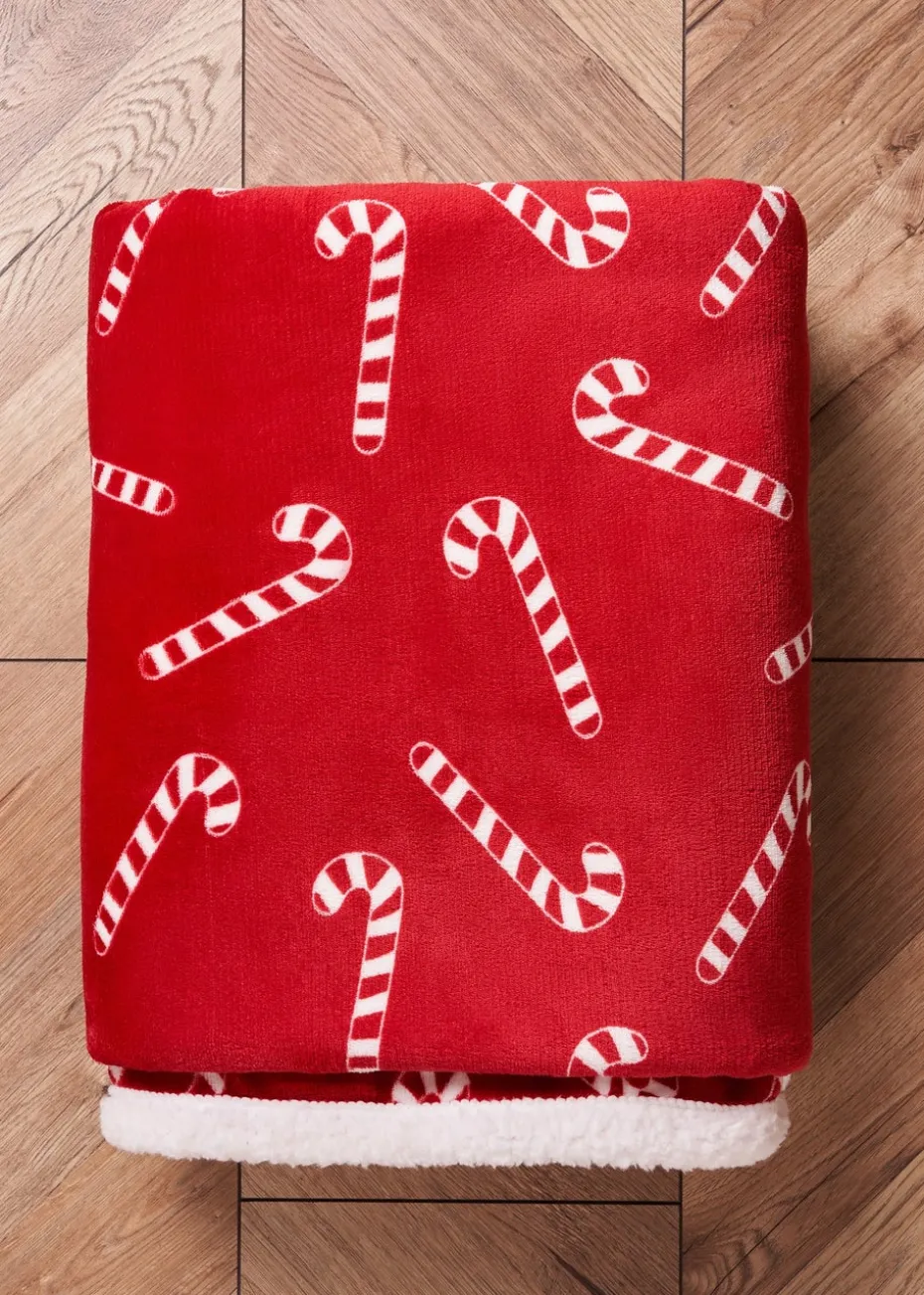 BHS Red Candy Cane Throw