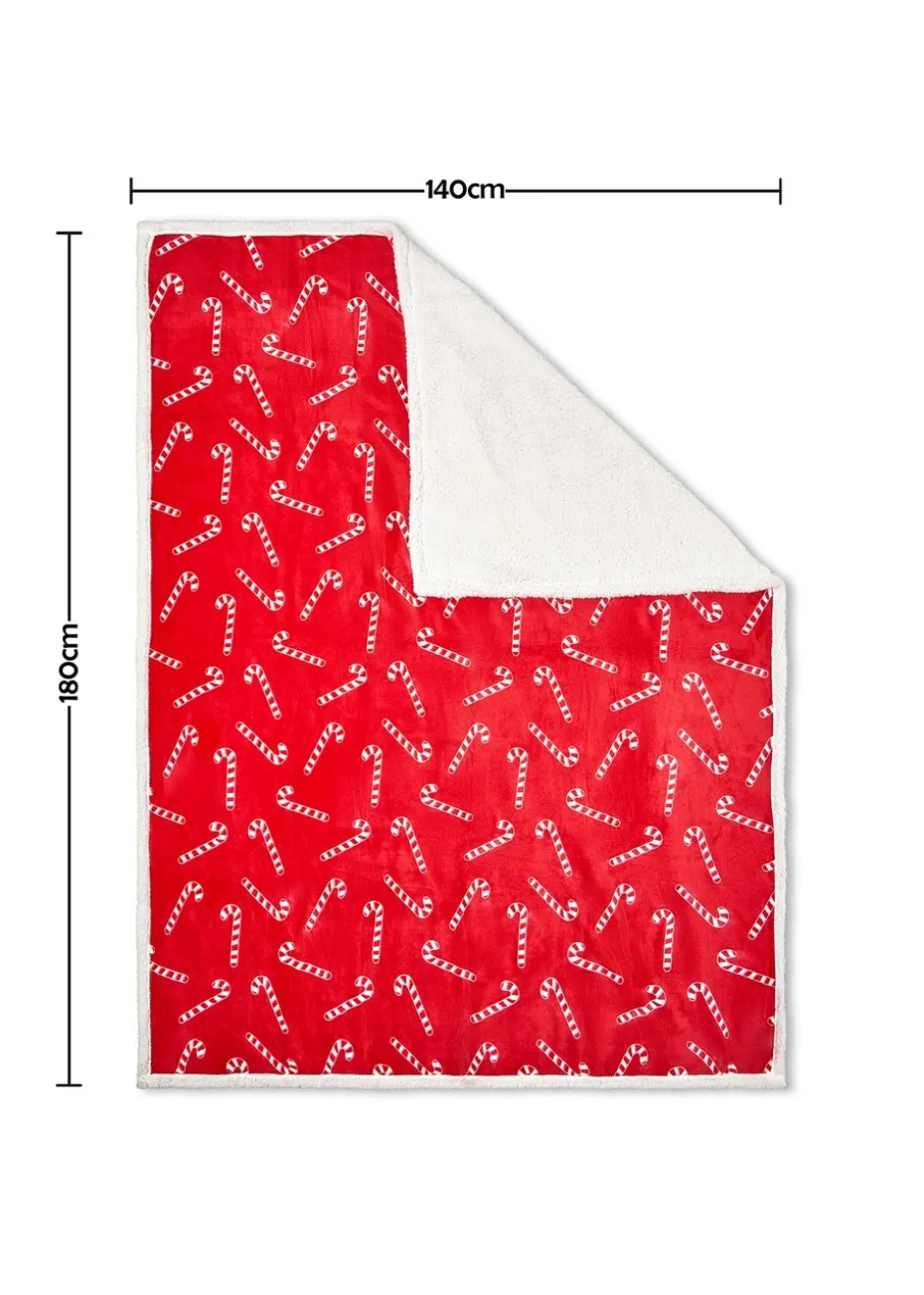BHS Red Candy Cane Throw