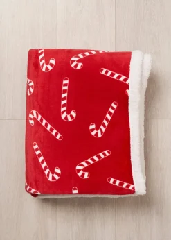 BHS Red Candy Cane Throw