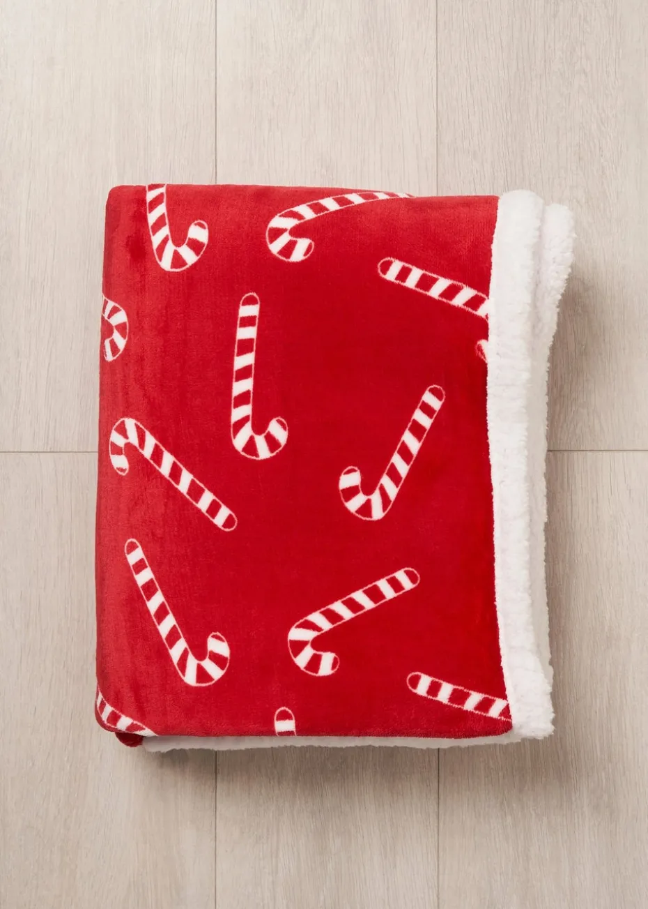 BHS Red Candy Cane Throw