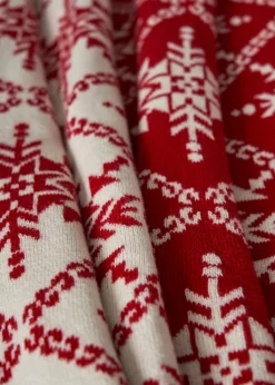 BHS Red Christmas Design Throw
