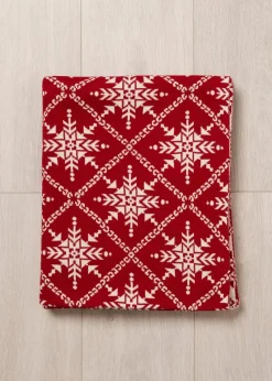 BHS Red Christmas Design Throw
