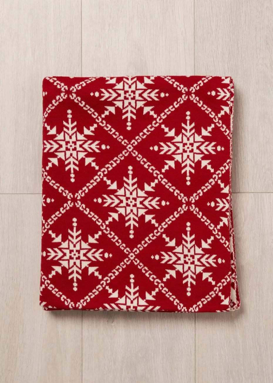 BHS Red Christmas Design Throw
