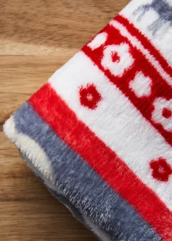 BHS Red Christmas Winter Snow Throw
