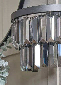 BHS Smoke Ozzie Wall Light Pewter Prism Glass (20cm x 26cm)