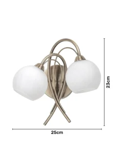 BHS Soni 2 Bulb Wall Light (23cm x 25cm x 20cm)