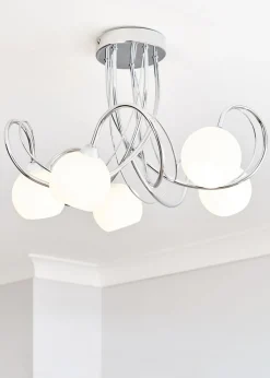BHS Soni Flush Ceiling 5 Light Chrome (28cm x 46cm)