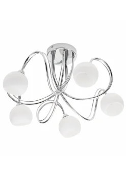 BHS Soni Flush Ceiling 5 Light Chrome (28cm x 46cm)