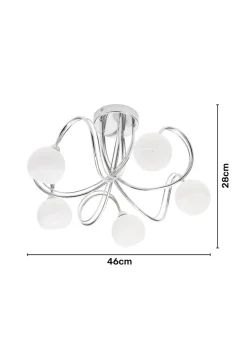 BHS Soni Flush Ceiling 5 Light Chrome (28cm x 46cm)