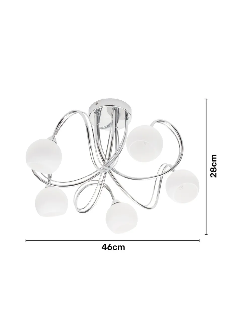 BHS Soni Flush Ceiling 5 Light Chrome (28cm x 46cm)