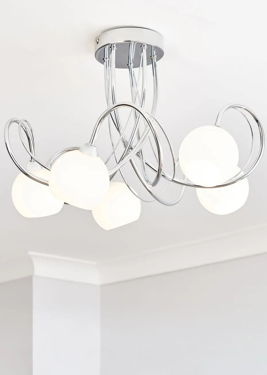 BHS Soni Flush Ceiling 5 Light Chrome (28cm x 46cm)