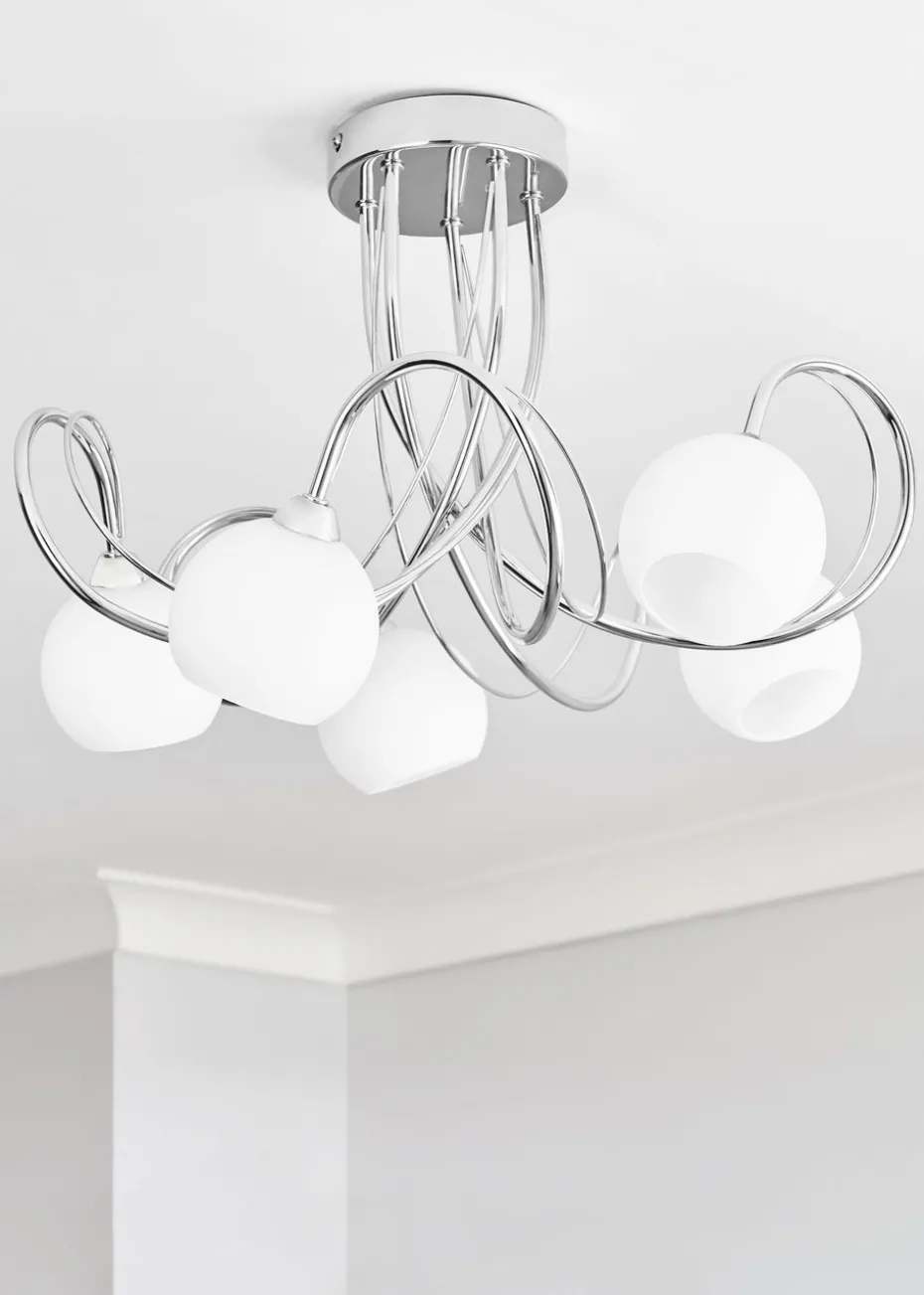 BHS Soni Flush Ceiling 5 Light Chrome (28cm x 46cm)