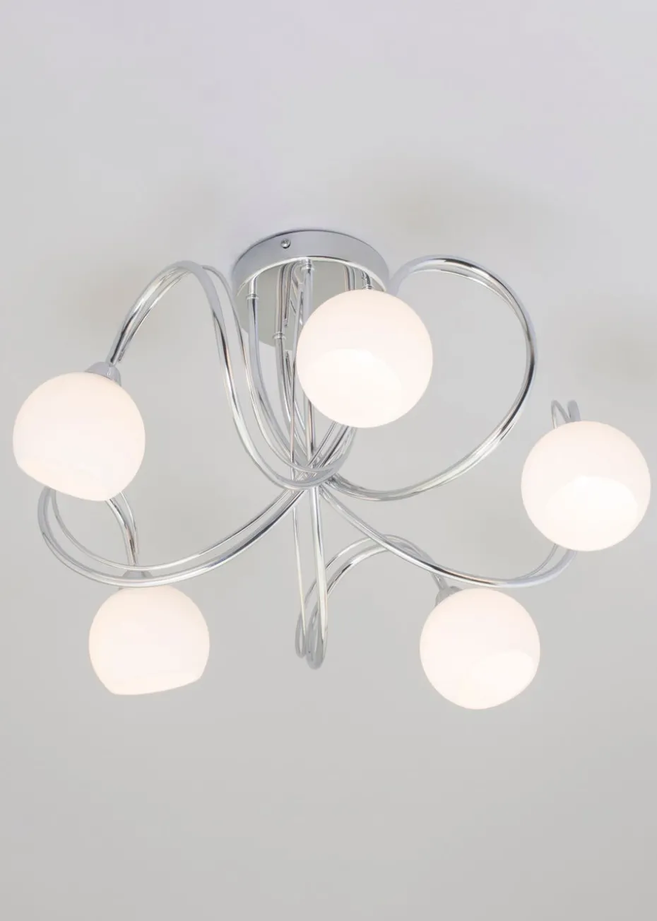 BHS Soni Flush Ceiling 5 Light Chrome (28cm x 46cm)
