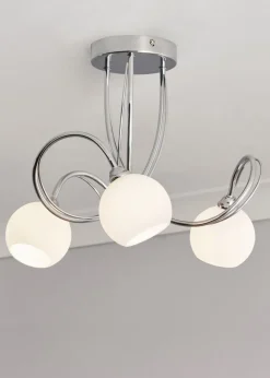 BHS Soni Flush Ceiling 3 Light Chrome (26cm x 40cm)