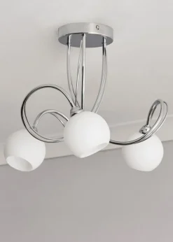 BHS Soni Flush Ceiling 3 Light Chrome (26cm x 40cm)