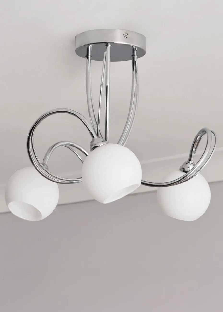BHS Soni Flush Ceiling 3 Light Chrome (26cm x 40cm)