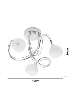 BHS Soni Flush Ceiling 3 Light Chrome (26cm x 40cm)