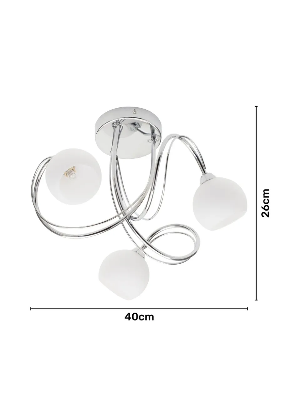BHS Soni Flush Ceiling 3 Light Chrome (26cm x 40cm)