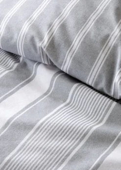 Bianca Fine Linens Brushed Cotton Ticking Stripe Reversible Duvet Cover Set