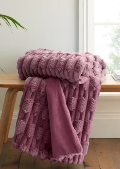Bianca Fine Linens So Soft Carved Faux Fur Blanket Throw (150x200 cm)