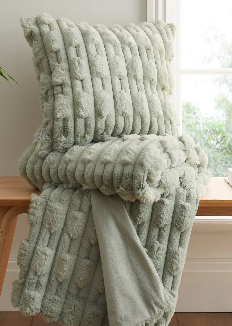 Bianca Fine Linens So Soft Carved Faux Fur Cushion (50x50cm)