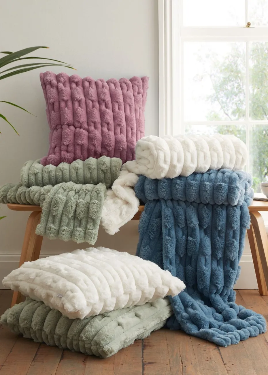 Bianca Fine Linens So Soft Carved Faux Fur Cushion (50x50cm)