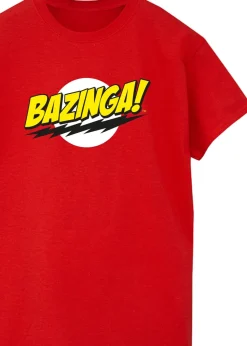 Big Bang Theory Bazinga Adult Red Printed T-Shirt