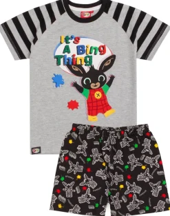 Biny Bunny Grey Kids Shortie Pyjamas (18 Months-5 Years)