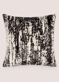 Black & White Mottled Stripe Cushion