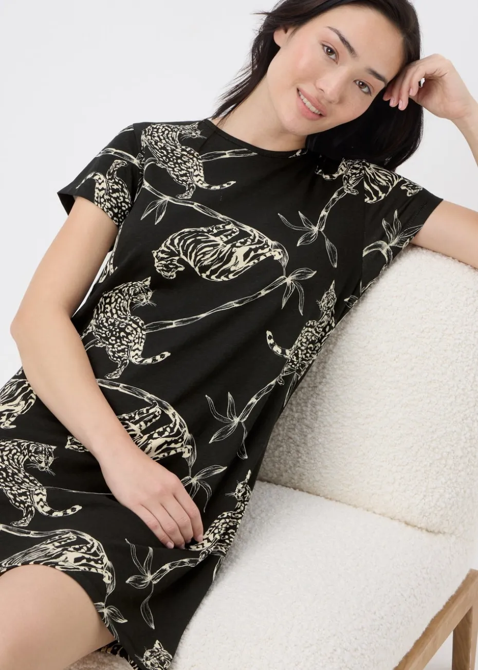 Black Animal Print Nightie